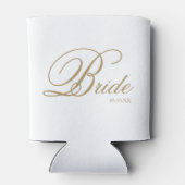 Rafraîchisseur Pour Canette Élégant Gold White Script Bride Peut refroidir (Dos)