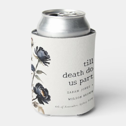 Rafraîchisseur Pour Canette Elégant gothique noir Rose noir Mariage (Can devant)