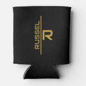 Rafraîchisseur Pour Canette Élégant Groomsmen Personnalisé Noir et Or (Devant)