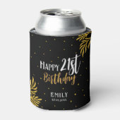 Rafraîchisseur Pour Canette Elégant Joyeux 21ème anniversaire Gold Foliage Par (Can devant)
