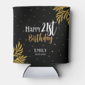 Rafraîchisseur Pour Canette Elégant Joyeux 21ème anniversaire Gold Foliage Par (Devant)