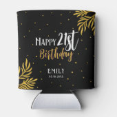 Rafraîchisseur Pour Canette Elégant Joyeux 21ème anniversaire Gold Foliage Par (Dos)