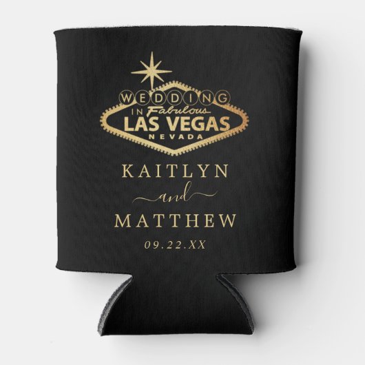 Rafraîchisseur Pour Canette Elégant Las Vegas Destination Mariage Faveur (Devant)
