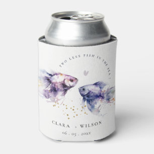 Rafraîchisseur Pour Canette Elégant Lilac Aquarelle Mariage de poisson côtier