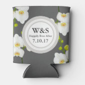 Rafraîchisseur Pour Canette Elégant Mariage blanc et gris (Devant)