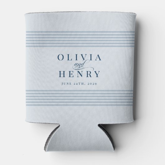 Rafraîchisseur Pour Canette Elégant Mariage Bleu Bleu Bleu Bord De Mer (Devant)