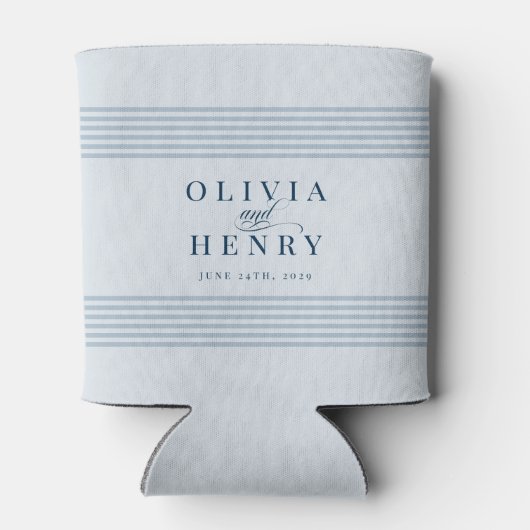 Rafraîchisseur Pour Canette Elégant Mariage Bleu Bleu Bleu Bord De Mer (Dos)