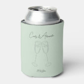 Rafraîchisseur Pour Canette Élégant Mariage Champagne Fiançailles Can Cooler (Can devant)