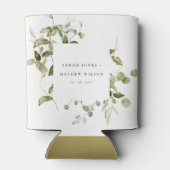 Rafraîchisseur Pour Canette Élégant Mariage d'aquarelle de feuillage botanique (Dos)