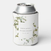 Rafraîchisseur Pour Canette Élégant Mariage d'aquarelle de feuillage botanique (Can Dos)