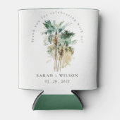 Rafraîchisseur Pour Canette Elégant Mariage d'aquarelle tropicale palmiers (Devant)