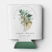 Rafraîchisseur Pour Canette Elégant Mariage d'aquarelle tropicale palmiers (Dos)