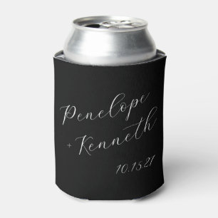 Rafraîchisseur Pour Canette Élégant Mariage de calligraphie de script noir per