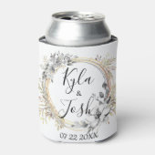 Rafraîchisseur Pour Canette Élégant Mariage de couronnes florales (Can devant)