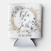 Rafraîchisseur Pour Canette Élégant Mariage de couronnes florales (Devant)