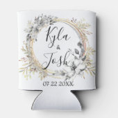 Rafraîchisseur Pour Canette Élégant Mariage de couronnes florales (Dos)