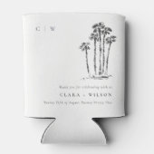 Rafraîchisseur Pour Canette Élégant Mariage de croquis de palmier côtier tropi (Dos)