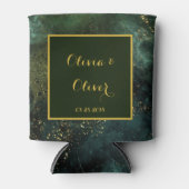 Rafraîchisseur Pour Canette Élégant Mariage Emerald Green et Gold Flecks (Devant)