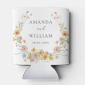 Rafraîchisseur Pour Canette Élégant Mariage Fleur sauvage rose Bow (Dos)