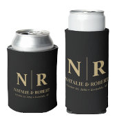 Rafraîchisseur Pour Canette Élégant Mariage Monogramme Mariage Initiales de la