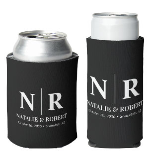 Rafraîchisseur Pour Canette Élégant Mariage Monogramme Mariage Initiales de la