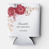 Rafraîchisseur Pour Canette Elégant Maroon Rose Floral Verdure Anniversaire (Devant)