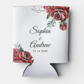 Rafraîchisseur Pour Canette Élégant Marsala Rouge Rose Rustique Mariage (Devant)