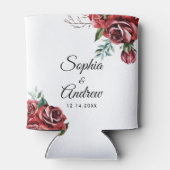 Rafraîchisseur Pour Canette Élégant Marsala Rouge Rose Rustique Mariage (Dos)