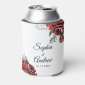 Rafraîchisseur Pour Canette Élégant Marsala Rouge Rose Rustique Mariage (Can Dos)