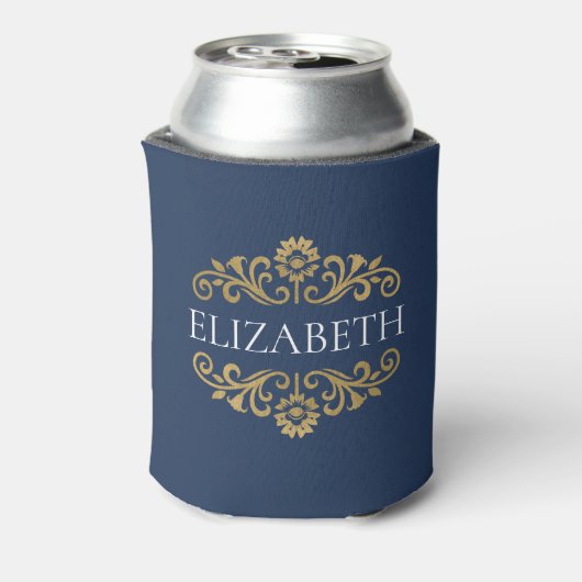 Rafraîchisseur Pour Canette Élégant Monogram Navy Blue Party Can Cooler (Can Dos)