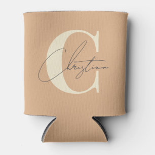 Rafraîchisseur Pour Canette Élégant Monogramme Moderne du Milieu du Siècle Bai