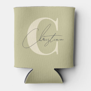Rafraîchisseur Pour Canette Élégant Monogramme Moderne du Milieu du Siècle Pou