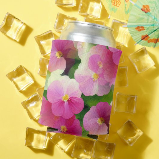 Rafraîchisseur Pour Canette Élégant Motif à fleurs rose et blanc Impatiens (Été in situ)