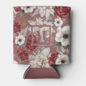 Rafraîchisseur Pour Canette Élégant motif floral rose (Devant)