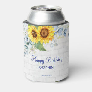 Rafraîchisseur Pour Canette Elégant Mur de tournesol brique Floral Anniversair