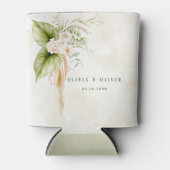 Rafraîchisseur Pour Canette Élégant Olive Green et Mariage Gold Custom (Devant)