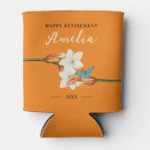 Rafraîchisseur Pour Canette Élégant Orange Retraite Retro Floral (Devant)