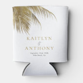 Rafraîchisseur Pour Canette Elégant Palm Tree Plage Tropical Mariage Favoriser (Devant)