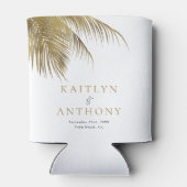 Rafraîchisseur Pour Canette Elégant Palm Tree Plage Tropical Mariage Favoriser (Dos)