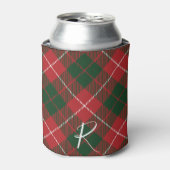 Rafraîchisseur Pour Canette Elegant Plaid Red Green Tartan Monogram Custom (Can devant)