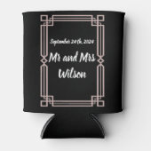 Rafraîchisseur Pour Canette Elégant Rose Gold Bordure sur noir peut refroidir (Devant)