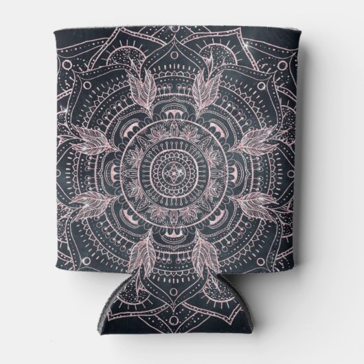 Rafraîchisseur Pour Canette Elégant Rose Gold Mandala Grey Nebula Design (Devant)