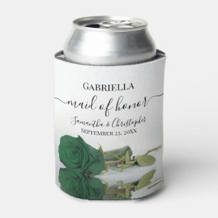 Rafraîchisseur Pour Canette Élégant Rose vert émeraude Maid of Honor Mariage