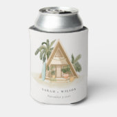 Rafraîchisseur Pour Canette Élégant Rustique Tropical Palm Beach Shack Mariage (Can Dos)