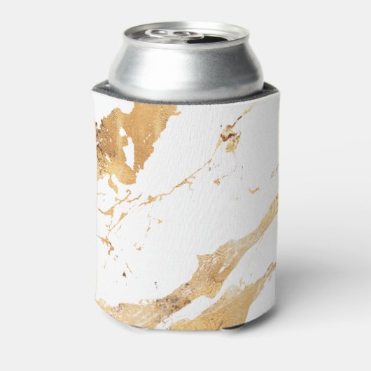Rafraîchisseur Pour Canette Élégant Script Monogramme Marbre Or Blanc (Can Dos)