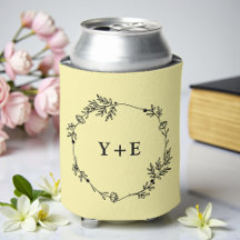 Elegant Simple Pale Yellow Monogrammed Wedding