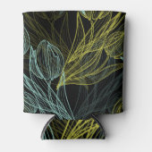 Rafraîchisseur Pour Canette Élégant vert, bleu tulips motif (Devant)