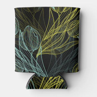 Rafraîchisseur Pour Canette Élégant vert, bleu tulips motif
