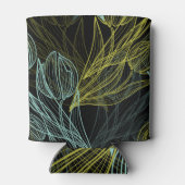 Rafraîchisseur Pour Canette Élégant vert, bleu tulips motif (Dos)