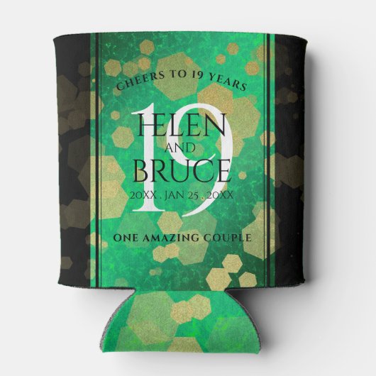 Rafraîchisseur Pour Canette Élégante 19e anniversaire du Mariage de Jade (Dos)